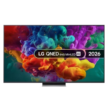 Front view of 65 inch LG QNED evo AI Mini LED QNED87 4K Smart TV 2026 65QNED87B6A