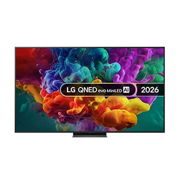 Front view of 75 inch LG QNED evo AI QNED87 Mini LED 4K Smart TV 2026 75QNED87B6A