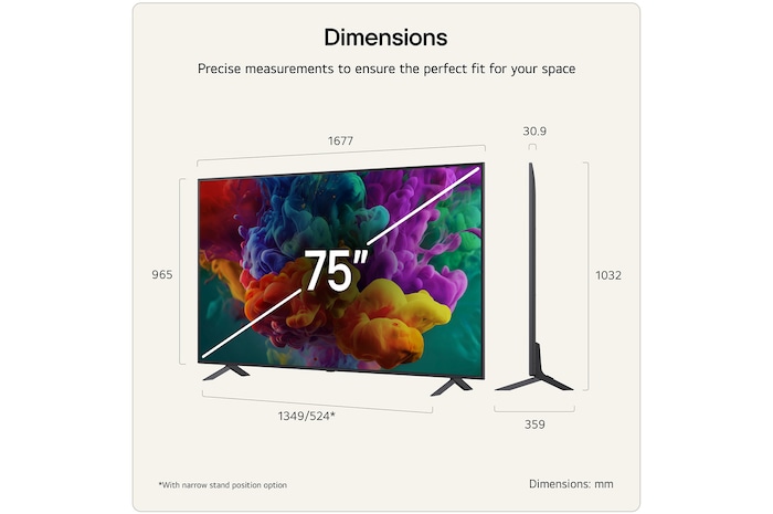 LG QNED evo AI QNED85 Mini LED Ultra Big TV is wall-mounted in a living room, displaying a sports victory celebration with vivid colors and refined picture quality across the wide screen as a family cheers together.