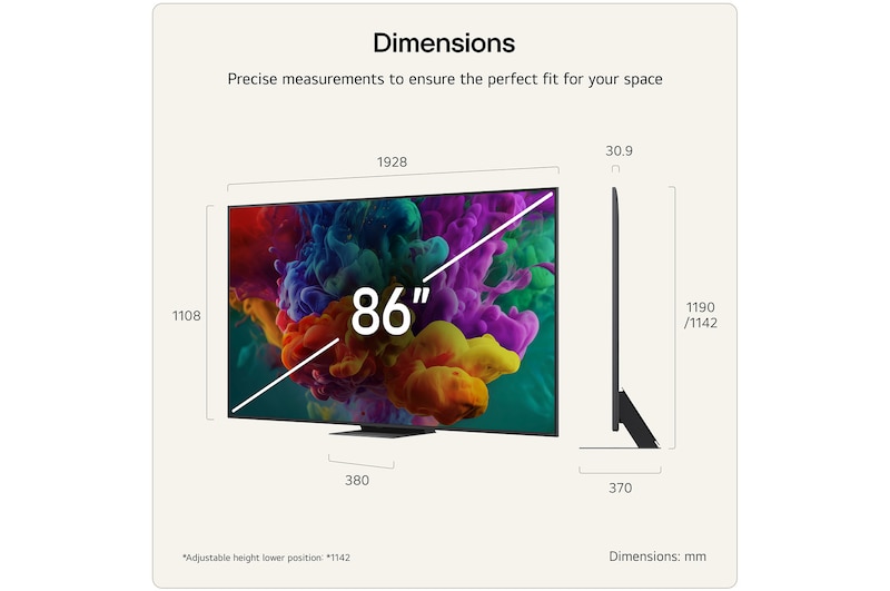 86 inch LG QNED evo AI QNED86 Mini LED 4K Smart TV 2026