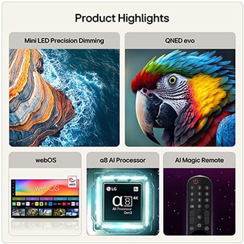 86 inch LG QNED evo AI QNED85 Mini LED 4K Smart TV 2026