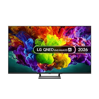 Front view of 55 inch LG QNED evo AI QNED93 Mini LED 4K Smart TV 2026 55QNED93B6A