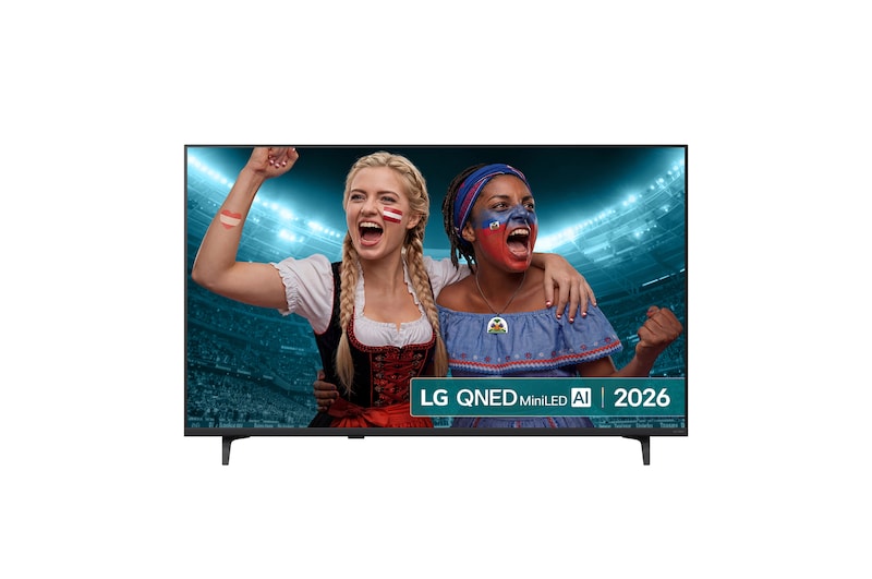Front view of 50 inch LG QNED AI QNED72 Mini LED 4K Smart TV 2026 50QNED72B6B