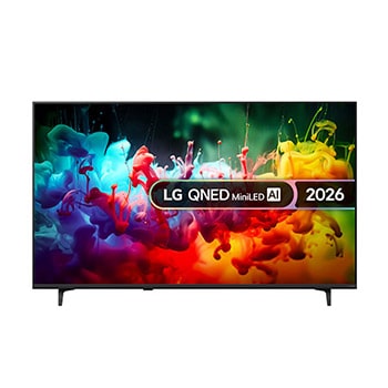 Front view of 55 inch LG QNED AI QNED71 Mini LED 4K Smart TV 2026 55QNED71B6B