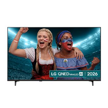 Front view of 55 inch LG QNED AI QNED72 Mini LED 4K Smart TV 2026 55QNED72B6B
