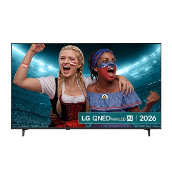 Front view of 65 inch LG QNED AI QNED72 Mini LED 4K Smart TV 2026 65QNED72B6B