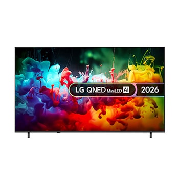 Front view of 85 inch LG QNED AI QNED70 Mini LED 4K Smart TV 2026 85QNED70B6A