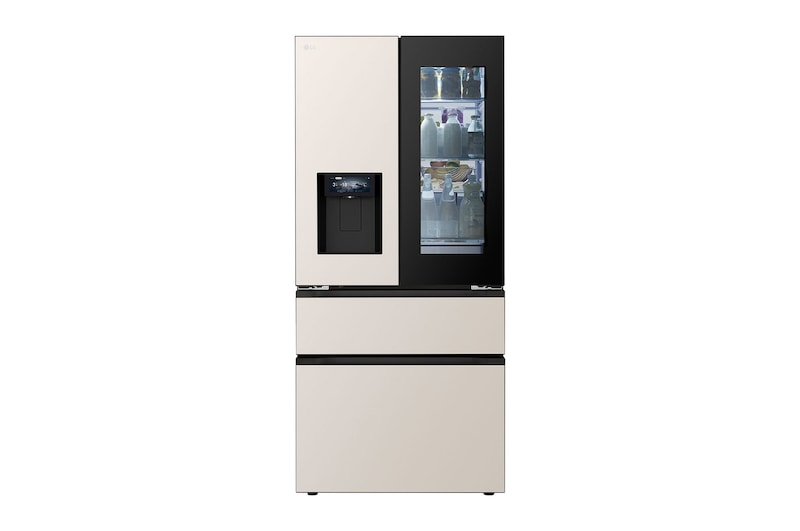 Hình ảnh mặt trước của Tủ lạnh LG InstaView French Door Fit & Max cao cấp 550L màu be F53EGR
