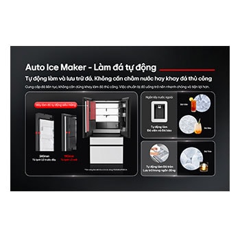 Thực phẩm tươi bên trong tủ lạnh LG, làm nổi bật khả năng làm lạnh chính xác và độ tươi cân bằng.
