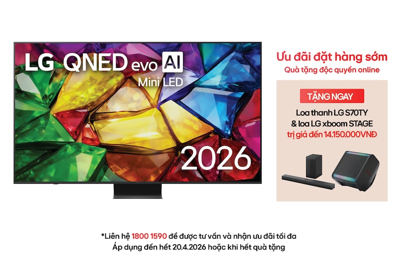 Hình ảnh mặt trước của TV 4K LG Mini RGB evo AI MRGB85 2026 75 inch 75MRGB86BSA