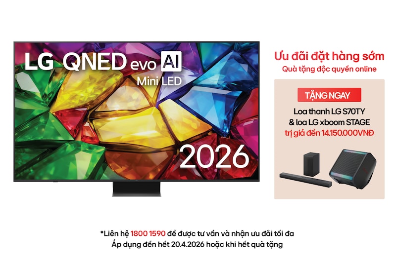 Hình ảnh mặt trước của TV 4K LG Mini RGB evo AI MRGB85 2026 86 inch 86MRGB86BSA