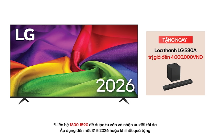 Hình ảnh mặt trước của TV LG NANO 4K UHD AI NU80 2026 85 inch 85NU805BPSB