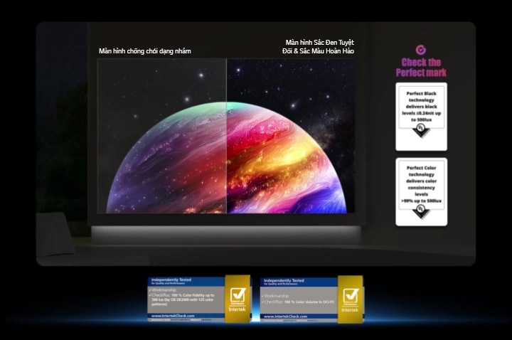 Đảm bảo Sắc Đen Tuyệt Đối và Sắc Màu Hoàn Hảo trong mọi điều kiện ánh sáng