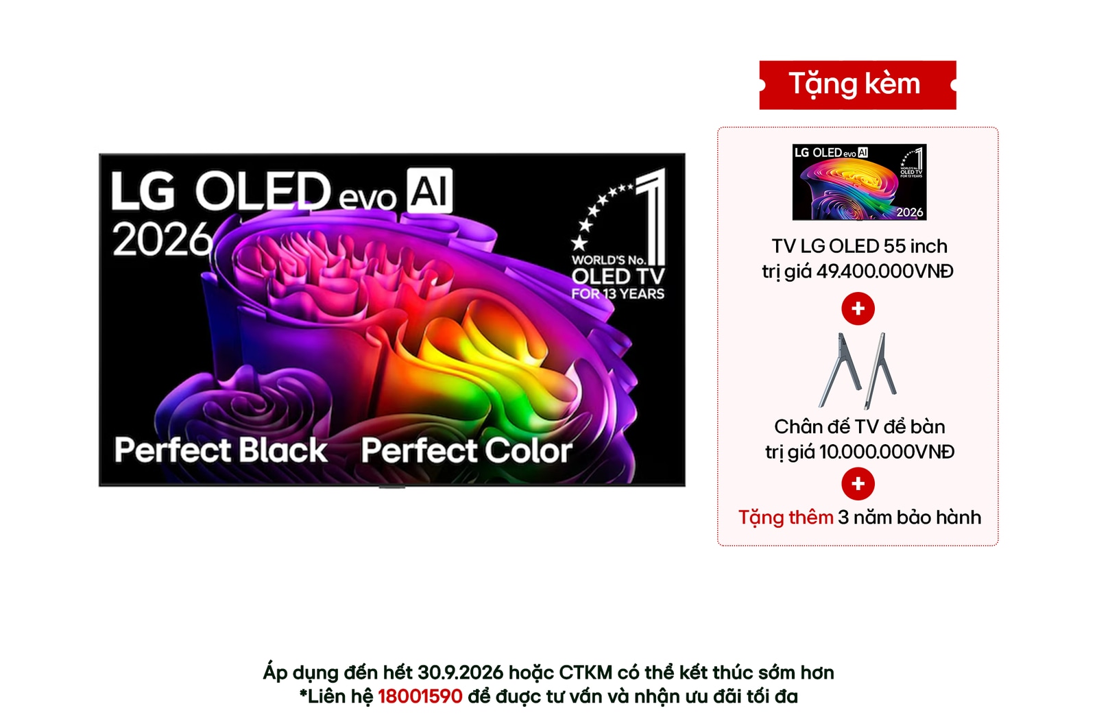 Hình ảnh mặt trước của TV 4K LG OLED evo AI G6 2026 97 inch OLED97G6PSA