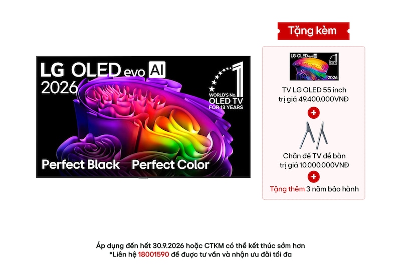 Hình ảnh mặt trước của TV 4K LG OLED evo AI G6 2026 97 inch OLED97G6PSA