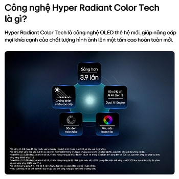 LG OLED evo AI W6 Wallpaper TV, driven by Hyper Radiant Color Tech, shows X3.9 Brighter visuals with alpha 11 AI Processor 4K Gen3 Dual AI Engine, Reflection Free Premium, and Perfect Black and Perfect Color badges in a pentagon layout.