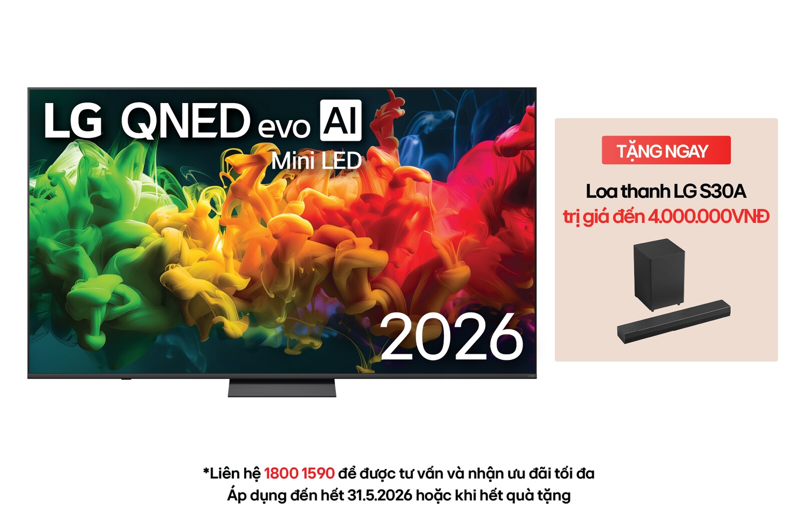 Hình ảnh mặt trước của TV 4K LG QNED evo AI QNED82 Mini LED 2026 75 inch 75QNED81BSA