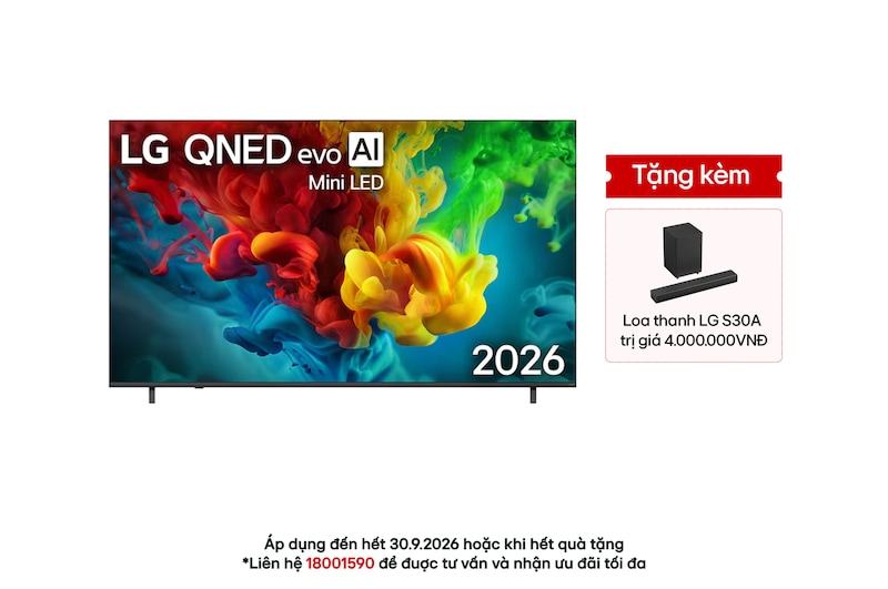 Hình ảnh mặt trước của TV 4K LG QNED evo AI QNED81 Mini LED 2026 85 inch 85QNED81BSA