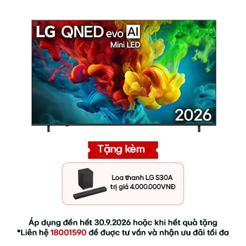 Hình ảnh mặt trước của TV 4K LG QNED evo AI QNED81 Mini LED 2026 85 inch 85QNED81BSA
