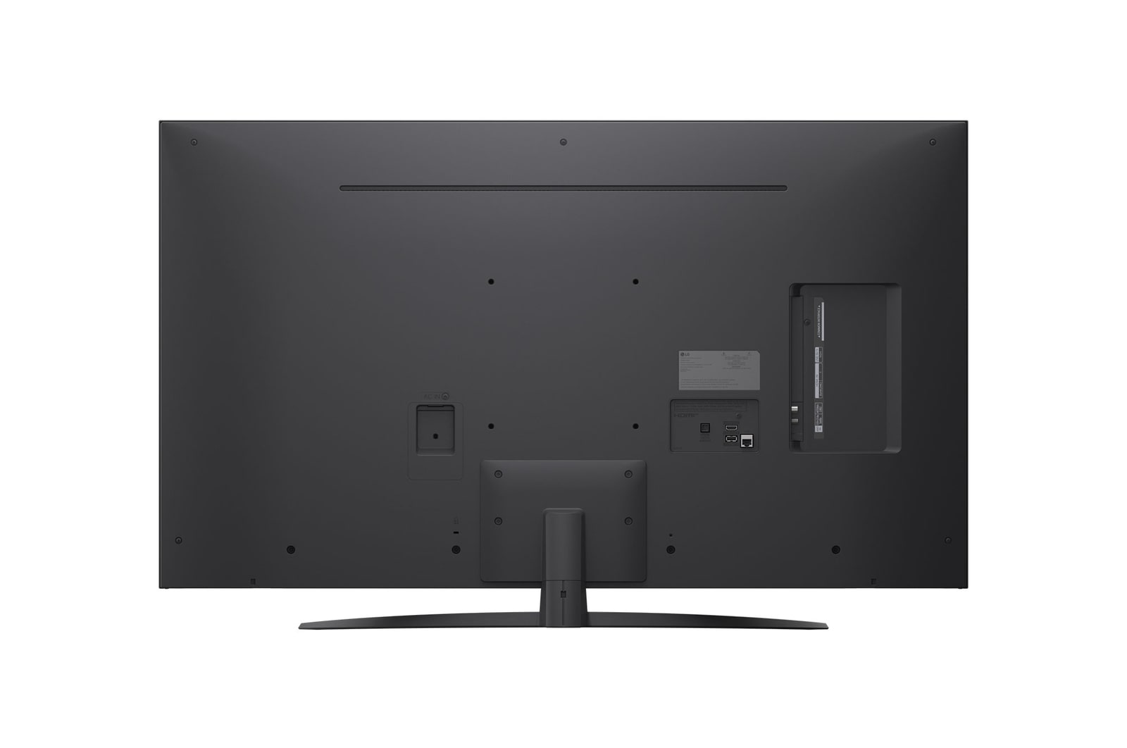 Linke Seitenansicht des LG NanoCell NANO80 TV.