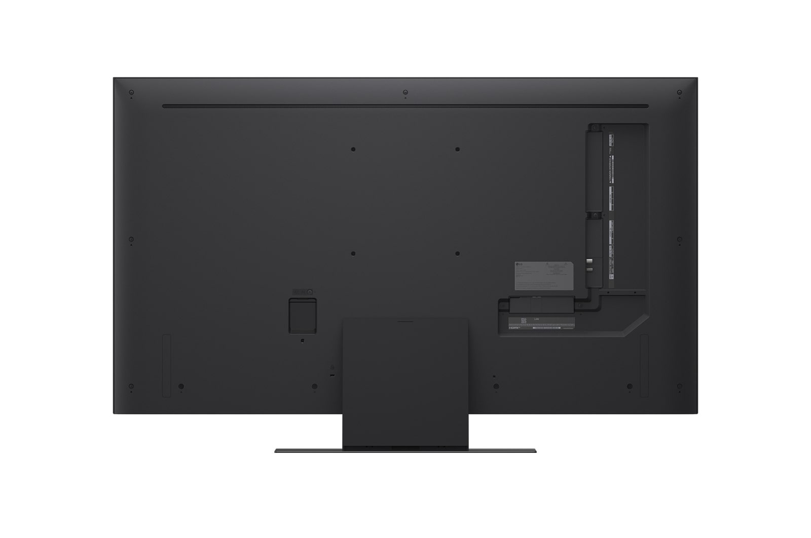 A girl and a dog are seated in front of a LG QNED TV mounted on a wall depicting three elephants walking outwards above a LG Soundbar. The title talks about how every action is more thrilling on a massive screen.