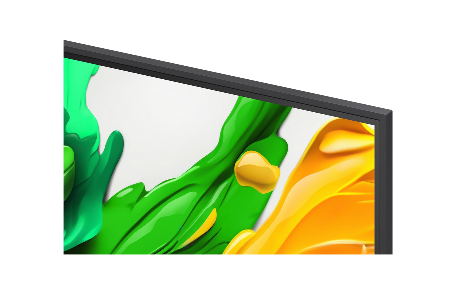 Splashes of paint burst from the floor up in diverse colors. Intertrek certification for 100% Color Volume to DCI-P3. The title talks about LG’s new and unique wide color gamut technology that allows you to see vivid color on your screen.
