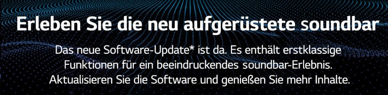 2022 Sound Bar Lineups werden ein neues Software-Update erhalten. Hinter dem Text befindet sich eine Soundgrafik.