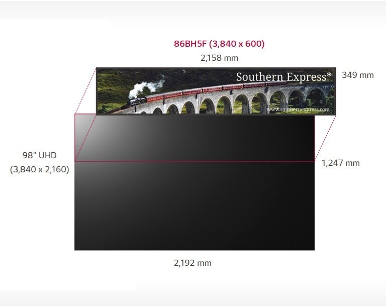 Ultra-HD-Auflösung (3.840 x 600)