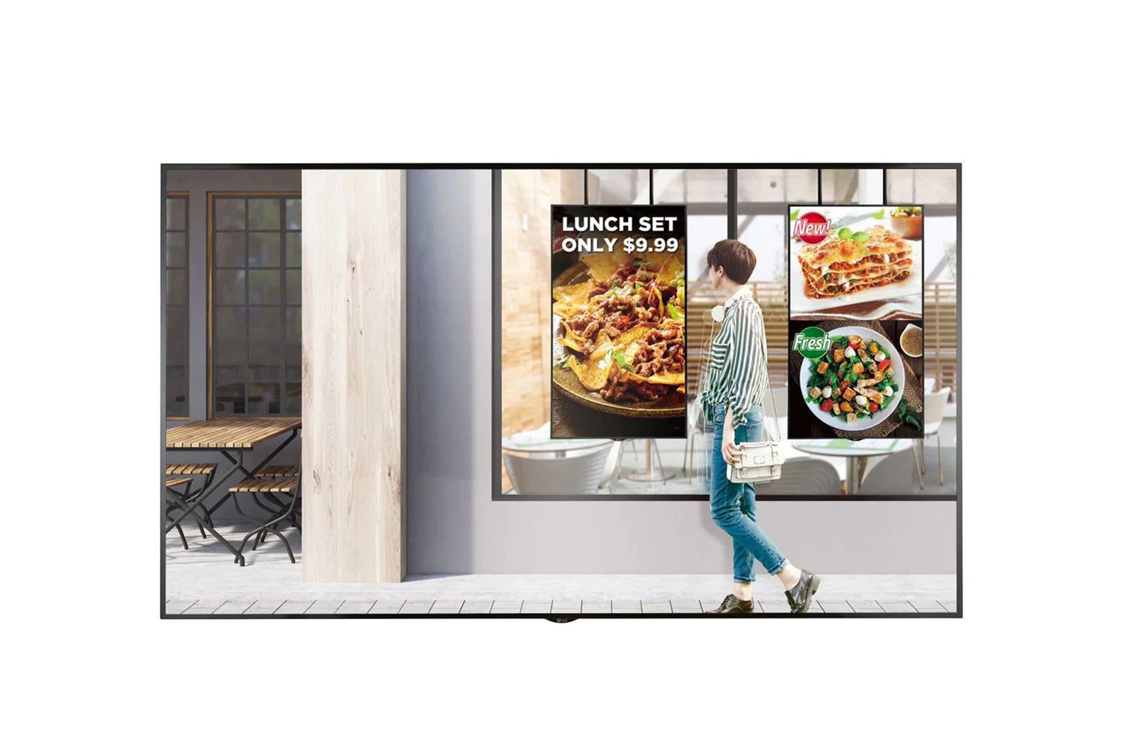 Vorderansicht von Fensterfront-Display 55XS2E-B