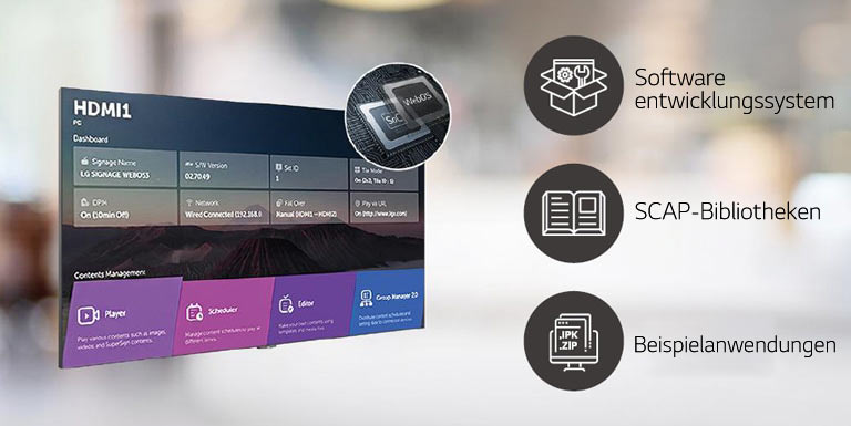 Eine Reihe von Aufgaben, die gleichzeitig erledigt werden können, werden einfach über die Web-OS-Plattform organisiert.