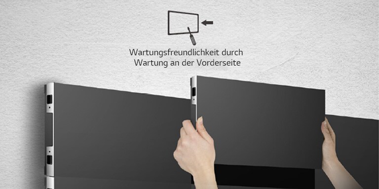 Darstellung der bequemen vorderseitigen Installation und Bedienung der LSBB-Reihe.