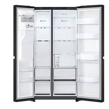 Side-by-Side Kühlschrank (E, 641L, 179cm hoch) mit Eis-, Crushed Ice- und Wasserspender & internem Wassertank | GSLC41EPPE