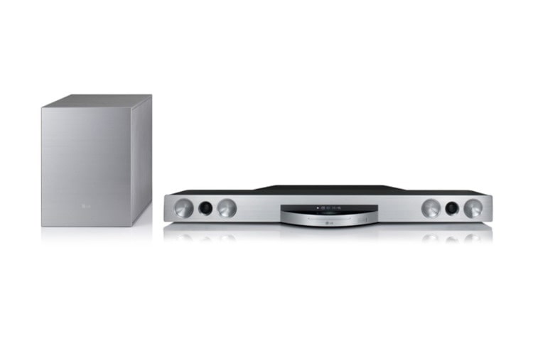 Vorderansicht von Elegante 4.1 Soundbar mit 3D-Blu-ray-Player, integriertem WLAN und LG Smart TV BB5521A