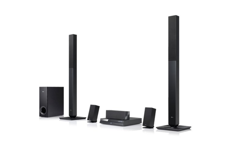 Vorderansicht von 3D-Blu-ray 5.1 Heimkinosystem mit LG Smart TV, 7-Wege-Equalizer und umfangreicher Formatunterstützung BH6420P