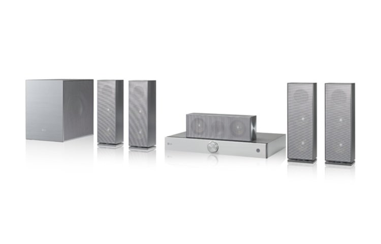 Vorderansicht von 5.1 Heimkinosystem mit 3D-Blu-ray-Player, Smart TV und integriertem WLAN BH8220B