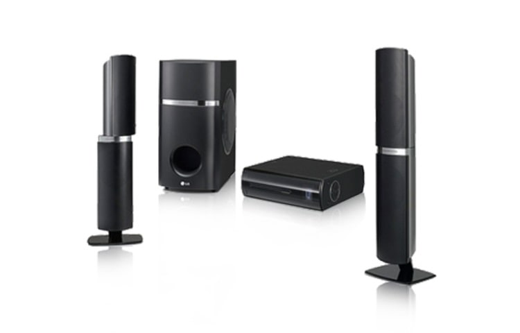 LG T-Amo: Elegantes 2.1 Blu-ray Heimkinosystem mit integriertem Netzwerkanschluss und iPod®-Schnittstelle, HB45E