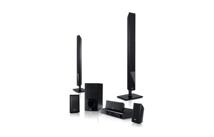 Vorderansicht von Netzwerk Blu-ray Heimkinosystem in elegantem Design für 5.1 Surroundsound HB905PA