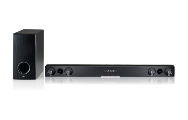 LG Stylische TV-Speaker Bar mit Dolby Digital Plus, kabellosem Subwoofer, MP3- und WMA-Unterstützung, HLS36W