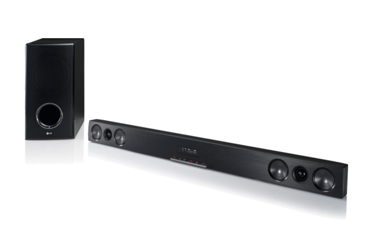 LG Stylische TV-Speaker Bar mit Dolby Digital Plus, kabellosem Subwoofer, MP3- und WMA-Unterstützung, HLS36W