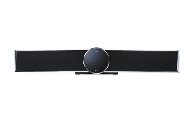 Vorderansicht von Schlanke Blu-ray Soundbar mit 3D Blu-ray Playback, Wireless Active Subwoofer und unglaublich sattem Sound. HLX55W