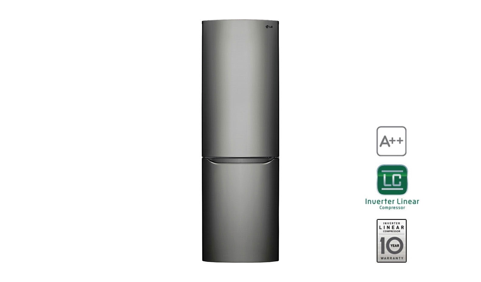 Vorderansicht von LG Kühl-Gefrierkombination mit Total No Frost und Digitaldisplay GBB339DSJZ