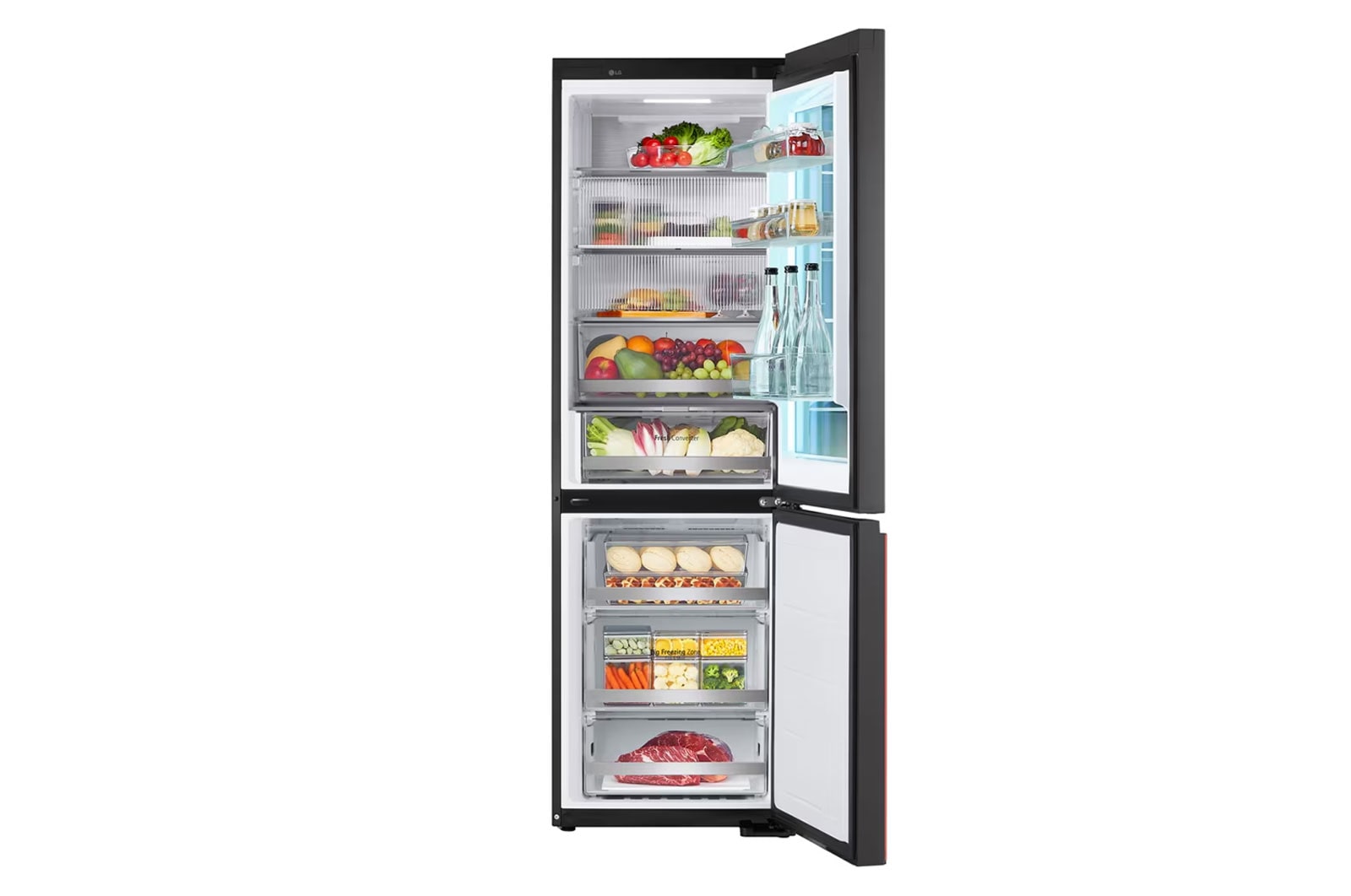 LG InstaView mit MoodUP®️ Kühl-Gefrierkombination | Eingebauter Lautsprecher | 4,3” Touch LCD Display | GBG719MDNN, GBG719MDNN