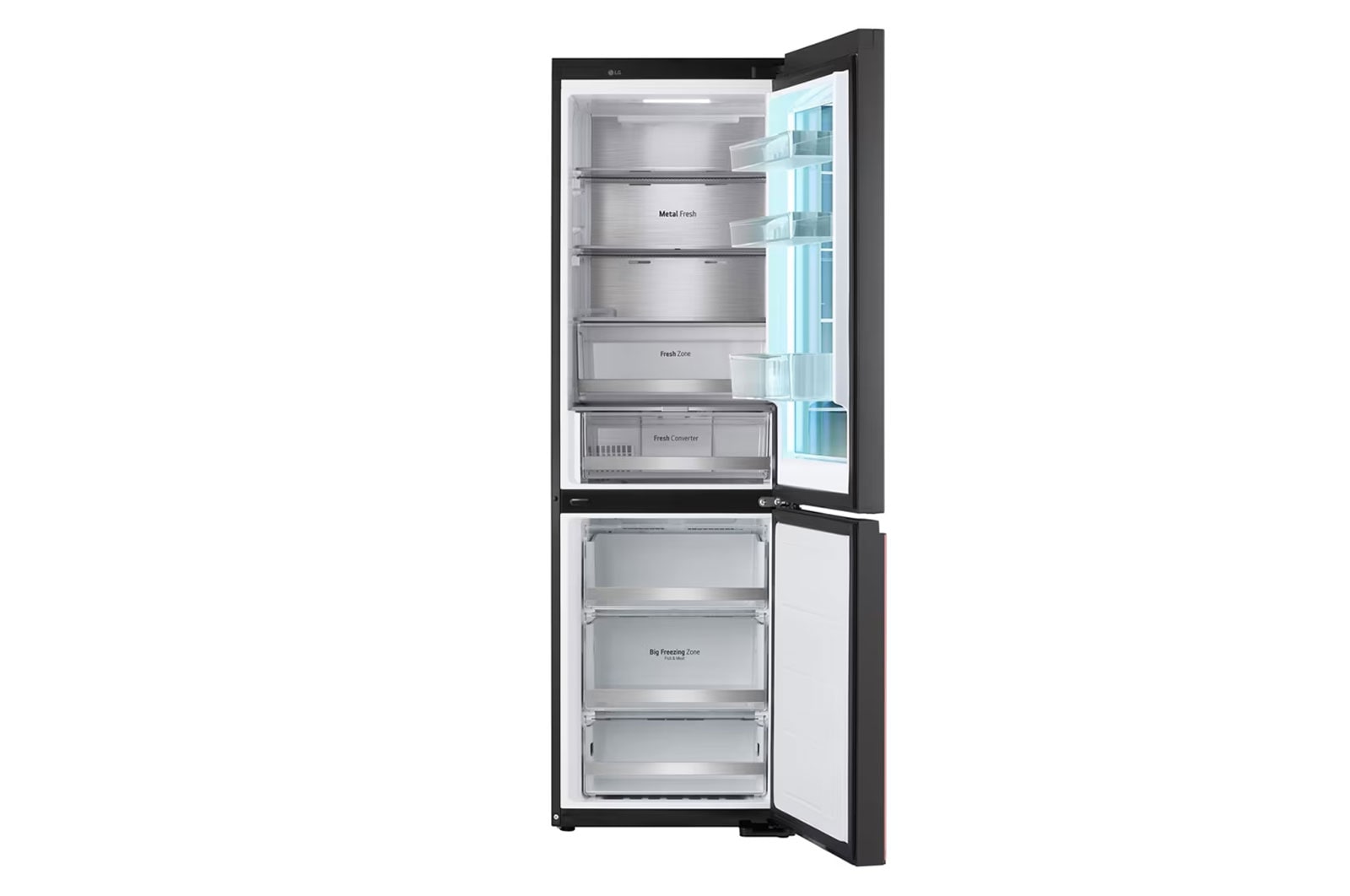 LG InstaView mit MoodUP®️ Kühl-Gefrierkombination | Eingebauter Lautsprecher | 4,3” Touch LCD Display | GBG719MDNN, GBG719MDNN