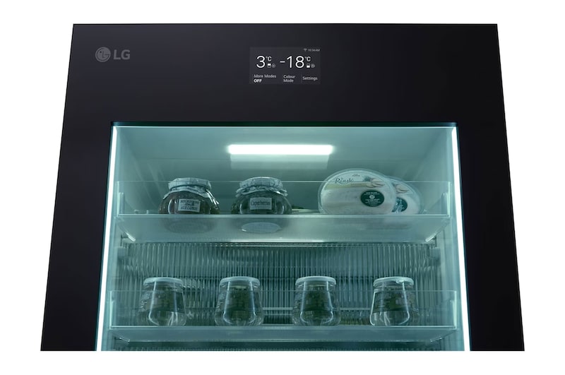 LG InstaView mit MoodUP®️ Kühl-Gefrierkombination | Eingebauter Lautsprecher | 4,3” Touch LCD Display | GBG719MDNN, GBG719MDNN