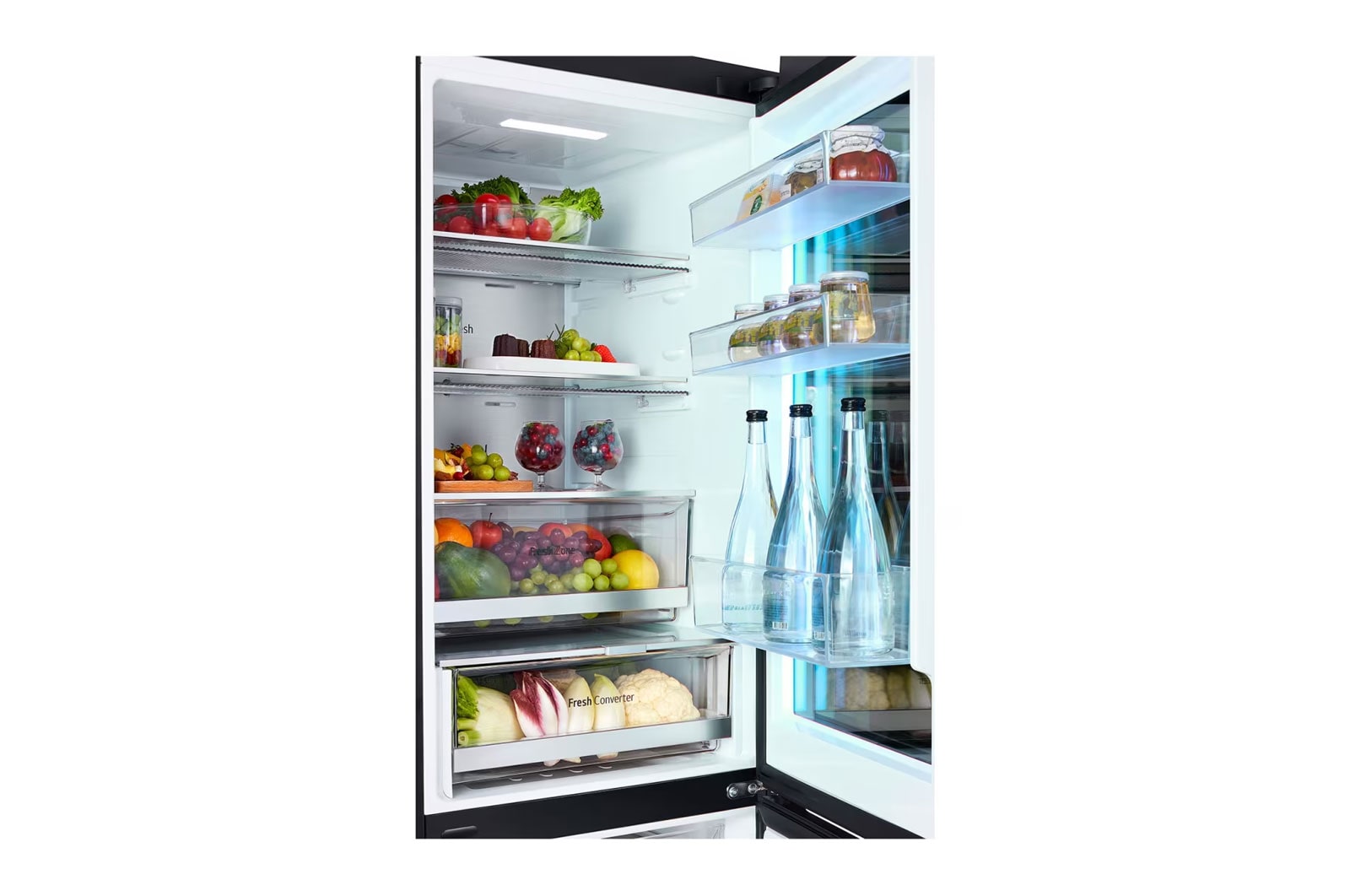 LG InstaView mit MoodUP®️ Kühl-Gefrierkombination | Eingebauter Lautsprecher | 4,3” Touch LCD Display | GBG719MDNN, GBG719MDNN