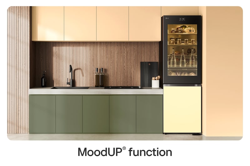 LG InstaView mit MoodUP®️ Kühl-Gefrierkombination | Eingebauter Lautsprecher | 4,3” Touch LCD Display | GBG719MDNN, GBG719MDNN