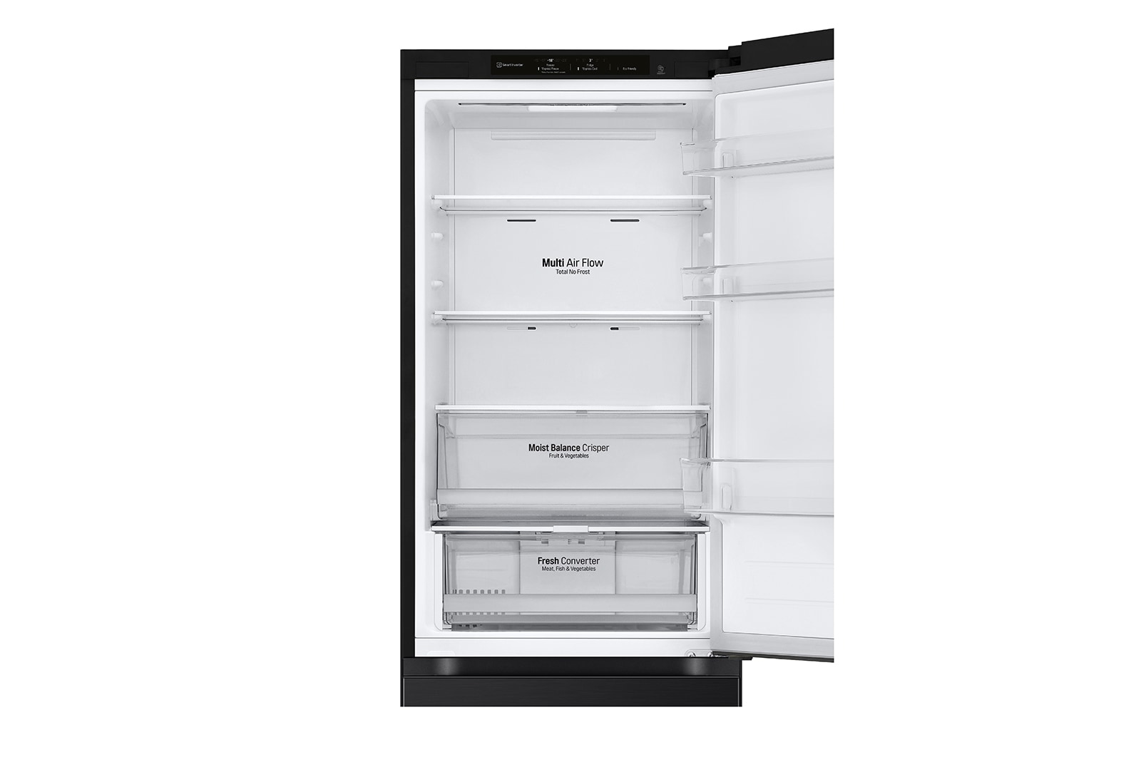 LG Door Cooling+: bis zu 32% schnellere und gleichmäßige Kühlung | 344 l Fassungsvermögen | Total No Frost | Smart Inverter Compressor | Größeres Kühl- und Gefrierfach | 35 dB - der leiseste Kühlschrank, GBV3100CEP