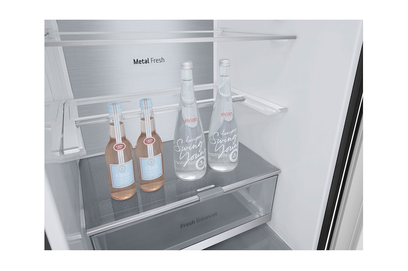 LG Kühl-Gefrierkombination | 387 Liter Nutzinhalt | EEK C | Essence Black Steel | 203 cm hoch | Smart Inverter Compressor | GBV7280CEV, GBV7280CEV