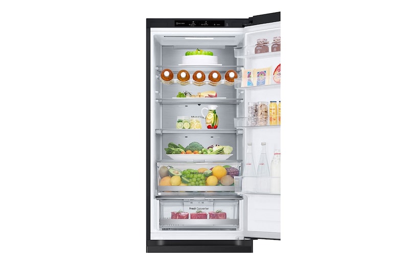 LG Kühl-Gefrierkombination | 387 Liter Nutzinhalt | EEK C | Essence Black Steel | 203 cm hoch | Smart Inverter Compressor | GBV7280CEV, GBV7280CEV