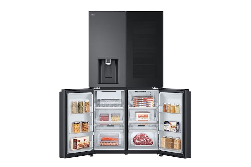 LG Multi Door mit InstaView® | Cubed Ice-, Crushed Ice-, Craft Ice und Wasserspender | 638 Liter Kapazität | ​Energieeffizienzklasse ​E​ | Festwasseranschluss | GMG960EVEE, GMG960EVEE